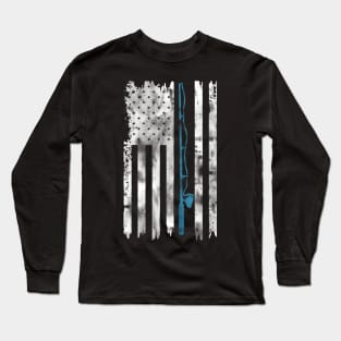 American Flag Fishing Long Sleeve T-Shirt